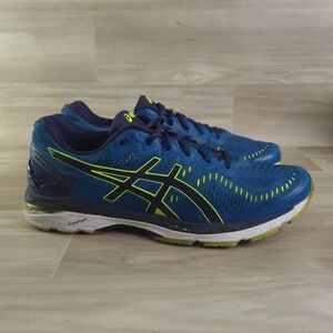 Asics Gel-Kayano 23 Running Shoes Mens Blue Lime Green Stability Sneakers